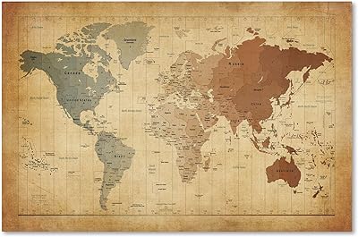 Wall art on world card canvas by Michael Tombest 16 "x 60.96".. Make every purchase count with DIAYTAR Nigeria — shop smart, shop fast.