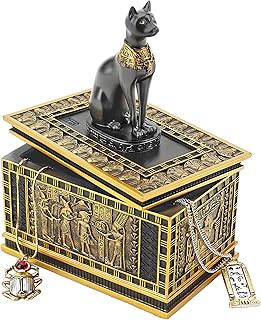 Design Tuscano Wu74309 Egyptian jewelry box goddess Royal Bastet, 6 ", Polyresine, Black and Gold.. Shop from anywhere in Nigeria and receive your DIAYTAR purchases at affordable prices within a week.