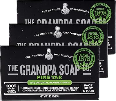 Soap with pine tar the grandpa soap company | The original Wonder soap | Cleanser, deodorizing and hydrating 3 in 1 | 92 g per package - 3 units.. DIAYTAR NIGERIA brings quality products to every corner of Nigeria at prices everyone can afford.