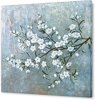 Yihui wall canvas in the shape of a cherry blossom with textured and magnolia sarcelle blue.. With DIAYTAR Nigeria, everything is within reach — and within budget.