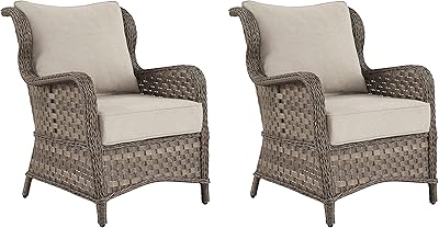 Design signature by Ashley - Clear Ridge outdoor chair - 2 - Contemporary - Wicker/Anti -rusting aluminum - Light brown.. Unlock access to a wide range of products with DIAYTAR NIGERIA's affordable e-commerce platform.