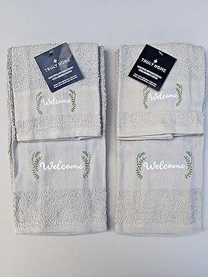 Bright collection 2 teales and 2 wipers - (4 pieces) Inspiring feelings Message Kitchen Bathroom (Bienvenue Blanc Crémeux).. Your complete retail destination, DIAYTAR NIGERIA combines extensive variety with prompt delivery.