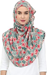 Instant hijab 100 % crumpled cotton bajhik, blouse with name of style/printing in digital ink - Happy flower - ready to wear, multicolored, one size.. Your trusted e-commerce destination, DIAYTAR NIGERIA offers extensive variety with reliable shipping.