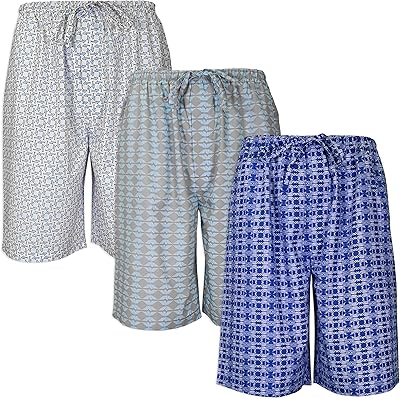 Men's pajama shorts / Tricotted relaxation shorts with tightening cord and pockets - Lot of 3.. Discover more ways to save — every day on DIAYTAR Nigeria.