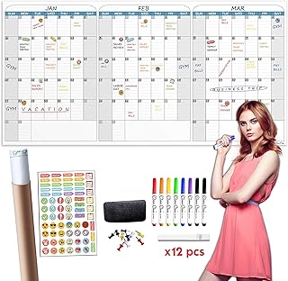 Giant dry -drying wall calendar 36 "x 72" not dated 3 planner.. DIAYTAR NIGERIA: Bridging the gap between consumers and quality products with affordable nationwide shipping.