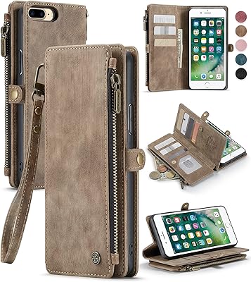 Defenix shell for iPhone 8 Plus, iPhone 7 Plus shell, iPhone 8 Plus shell for women and men, durable PU leather protective cover with zipper and card holder, mobile phone for iPhone 7 Plus and iPhone 8 Plus, Brown.. DIAYTAR NIGERIA brings the marketplace to every Nigerian home with affordable prices and quick delivery.