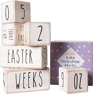 Milestone monthly cubes for children - 6 blocks, the most complete set, children's photography tools on social networks, rustic decoration for children's rooms (white).. Your everyday shopping solution, DIAYTAR NIGERIA offers variety and value delivered within 8 days.