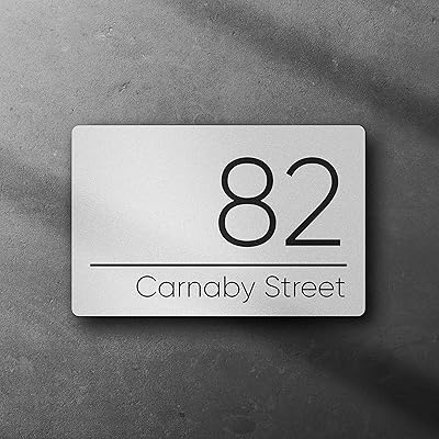 Contemporary house panel Personalized in composite and metal aluminum | Modern door license plate | Title panel | 200 mm x 130 mm (white background).. Experience the ease of digital shopping with DIAYTAR NIGERIA's affordable and diverse marketplace.