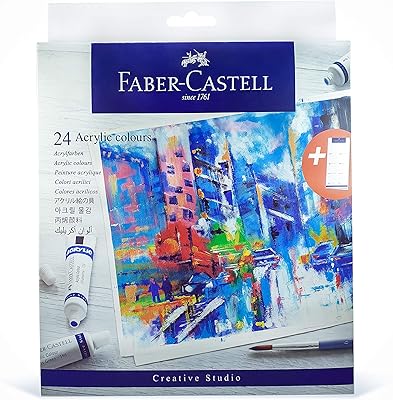 Set of 24 Faber-Castell acrylic colors in a cardboard box, matching, 379024.. DIAYTAR NIGERIA delivers happiness in 5-8 days with our affordable and diverse product range.