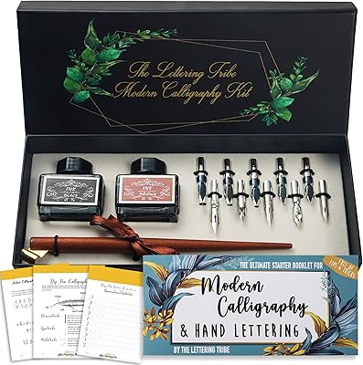 Calligraphy tribe lettering kit for beginners | Set of inclined wooden pens | 10 calorie calligraphy pens | Black China ink | Online calligraphy kits for beginner writers.. Experience the DIAYTAR difference with our vast product selection and delivery within 5-8 days.