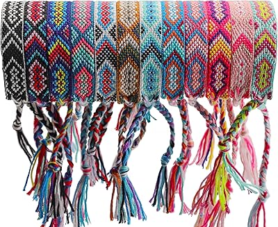 12 pieces of Nepalese -woven Nepalese friendship bracelets with adjustable braided string, large bracelets for women, children and girls, one size, cotton.. Experience the ease of modern shopping with DIAYTAR NIGERIA's vast selection and quick delivery service.