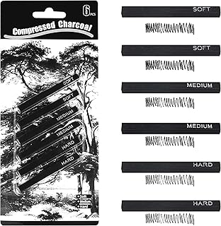 Square compressed charcoal sticks for drawing, pack of 6 of My Life Unit (2 sweet, 2 means, 2 hard).. Your complete shopping companion, DIAYTAR NIGERIA offers extensive selection delivered within the week.