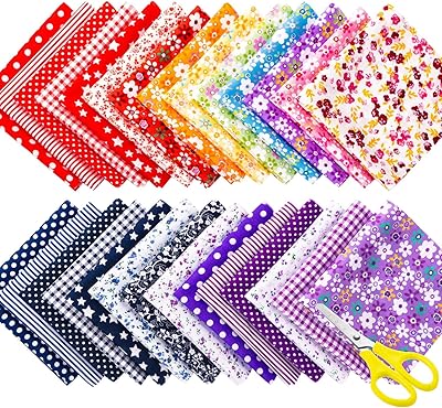 28 pieces 10 x 10 inch cotton patchwork fabric for sewing and crafts with scissors for quilting and crafts, 25 x 25 cm.. Experience the joy of discovery with DIAYTAR NIGERIA's vast catalog and nationwide affordable delivery.