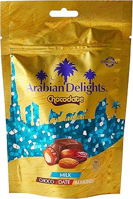 Chocolates with almond milk Arabian Delights - 90 g, bites coated with chocolate, filled with golden grilled almonds, dates and desserts.. DIAYTAR NIGERIA: Making quality products accessible to all Nigerians at affordable prices.