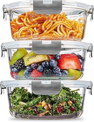 Set of 6 boxes of food storage in high quality glass Finedine, capacity of 32 OZ - lockable lids with newly innovative hinge - containers of preparation of meal in glass 100 % waterproof, go from freezer to the oven (blue).. DIAYTAR NIGERIA: Your gateway to affordable shopping with thousands of products delivered nationwide.