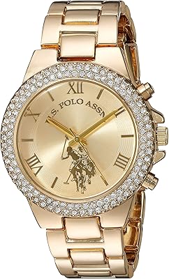 U.S. ASSN POLO. Quartz watch for women with analog display and gold plated bracelet USC40032.. DIAYTAR NIGERIA: Your partner in affordable online shopping with dependable delivery within 8 days.