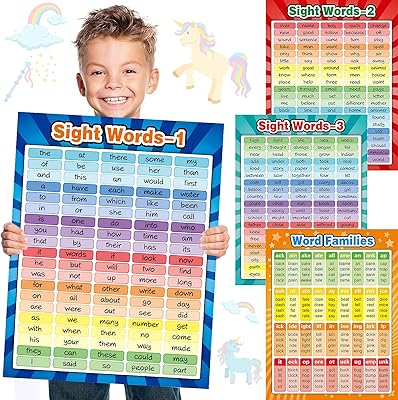 4 Extra -wide poster sheets of vision words, educational posters and families of words, educational posters, class posters and learning posters for nursery school, classroom, home school, games room.. Your shopping dreams realized through DIAYTAR NIGERIA's affordable platform with reliable delivery times.