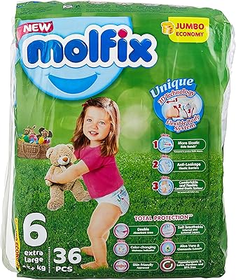 Baby baby anti-late diapers Moflex, size XL, weight greater than 15 kg, 36 rooms.. Quality and convenience delivered — shop DIAYTAR Nigeria now.