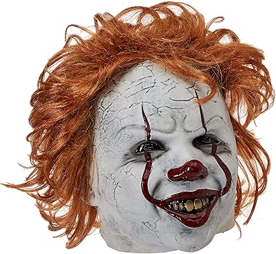 Latex head mask for adult Pennywise from Rubie's it movie Chapter 2, as illustrated, one size.. DIAYTAR NIGERIA: Bringing quality products to every Nigerian home at prices everyone can afford.