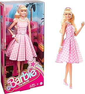 The Margot Robbie Barbie doll like Barbie has a pink and white gingham dress and a Marguerite necklace.. Experience the future of online shopping with DIAYTAR NIGERIA's extensive product range and competitive pricing.
