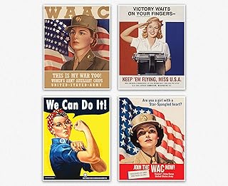 Posters of American women from the Second World War - Vintage propaganda impressions - American military decor, share of 4 without frame (8 x 10 inches).. Nigeria's fastest-growing e-commerce site offers unbeatable prices and delivery within 8 days.