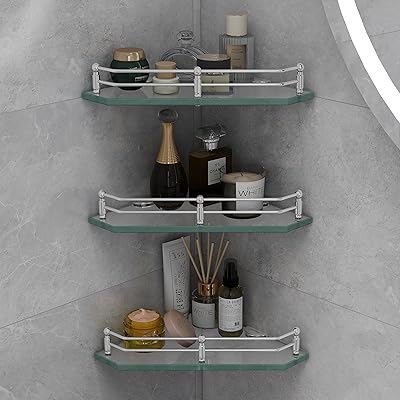 Kitchen corner shelf and Luxury diamond glass diamonds, chrome finish (transparent, 9 x 9 inch) - 3 package.. DIAYTAR Nigeria: Where affordability meets speed and quality.