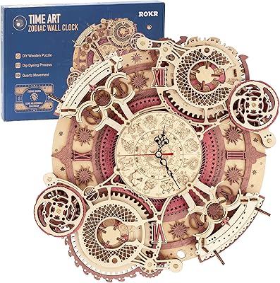 3D -rock 3D wooden puzzle for adults, DIY quartz wall clock kits, mechanical model kits, children's gift, pretty bedroom decoration (zodiac wall clock).. DIAYTAR NIGERIA delivers what you want at prices you'll love, all within 5-8 days nationwide.