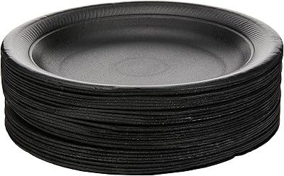 SNH Packing Disposable Plac plates in 10 inch black foam, dishes, birthday parties, office, home events, campsite, 25 rooms... DIAYTAR NIGERIA revolutionizes online retail with our vast selection and cost-effective delivery options.