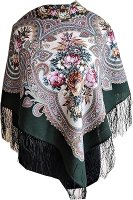 Beautiful authentic Russian scarf Pavlovo posad 100 % wool with silk fringes, size 89 cm x 89 cm.. Find everything you need at prices you'll love with DIAYTAR NIGERIA's comprehensive e-commerce platform.