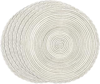 Inner and exterior cotton round tablecloth, perfect for fall, dinners, barbecues, Christmas and daily use, 6 pieces, white broken.. Shop smart with DIAYTAR NIGERIA, offering a vast product range delivered to your doorstep within a week.
