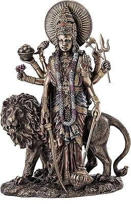 Top Collection Hindu Hindu Durga Female with Lion - Sculpture of the Divine Goddess Mother of the Universe - New Collection Statue of East Asia (Bronze Cold Sulf).. DIAYTAR NIGERIA brings the marketplace to your home with budget-friendly prices and nationwide delivery.