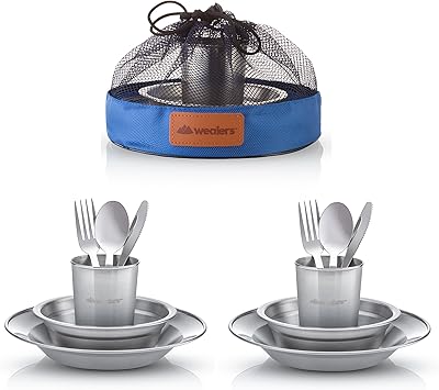 Unique Trust Kit Wealers Cat Set of Polished Stainless Stainless Steel | Crockery | Crockery | Camping | Buffet | Includes - cups | Plates | bowls | Covers | Delivered in net bags (set for 4 people).. DIAYTAR NIGERIA makes online shopping accessible to all with budget-friendly prices and reliable delivery.