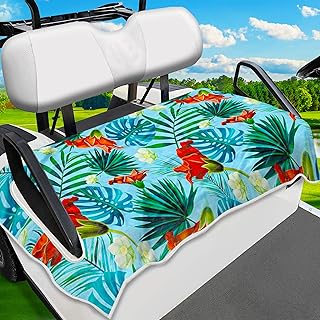 Golf cart seat cover, tropical flower golf cart napkin, easy to install and clean, fixed quickly, made of superfine fiber fabric, suitable for most golf cars for 2 people, essential golf accessories for travel sport.. Unlock access to a wide range of products with DIAYTAR NIGERIA's affordable e-commerce platform.