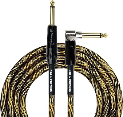 Kirlin, Kirlin IWB device cable, right angle 1/4 "to right, black gold corrugated, 20 feet (IWB-202 BFGL-20/WBO).. Shop across categories with ease at DIAYTAR NIGERIA, delivering affordability within the week.