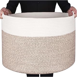 Decorative basket in cotton rope woven mintwood design xxxl 22 "x 22" x 14 ", laundry basket, blanket basket, children's and dog toys, baby clothes basket - natural/.. Why shop anywhere else? DIAYTAR Nigeria has it all and delivers fast.