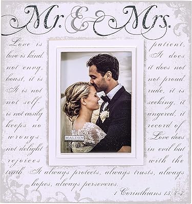 Malden of Orinenthus wooden photo frame with the drawing of m. and Mrs. Corinthians by International Designs 5x7 of Off-White, 3244-57.. DIAYTAR NIGERIA delivers satisfaction with every purchase through our affordable and reliable service.