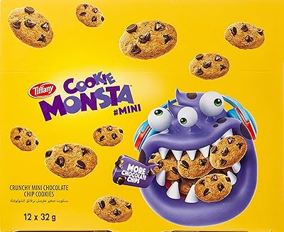 Mini crunchy cookies with chocolate chocolate chocolate monsta, 32 g x 12.. Your shopping aspirations fulfilled at DIAYTAR NIGERIA with competitive prices and reliable delivery.