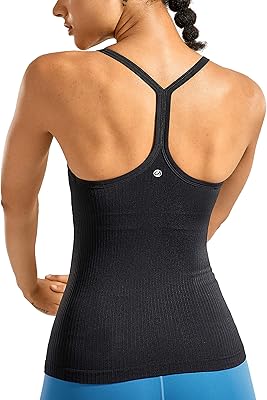 CRZ seamless yoga training tank top for women, athletic sports t-shirt with integrated bra.. Get more, save more — only on DIAYTAR Nigeria.
