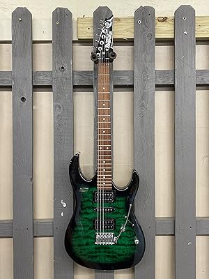 Electric guitar Solid Body 6 strings I-Banz, right, translucent green (GRX70QATEB).. DIAYTAR NIGERIA brings the marketplace to every Nigerian home with affordable prices and quick delivery.