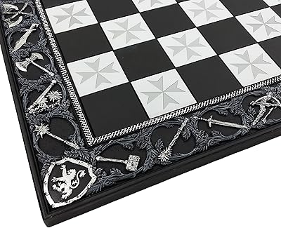 Medieval chessboard in the Malta cross HBL 17 "Black and silver with squares of 1 5/8".. Your budget-friendly online marketplace, DIAYTAR NIGERIA delivers a world of products in just 5-8 days.
