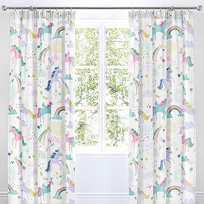 Pair of pleated curtains Bedlam Rainbow, multicolored, draped 67 "wide x 72" (168 x 183 cm).. DIAYTAR NIGERIA: Transforming how Nigerians shop with our vast selection and nationwide delivery.