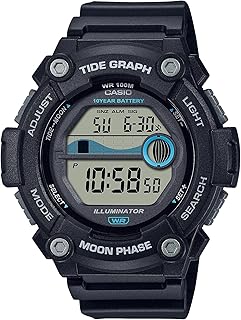 CASIO WS-1300H-1AVEF Watch Moon Phase For Men Noir.. DIAYTAR NIGERIA: Your affordable gateway to thousands of products shipped nationwide within the week.