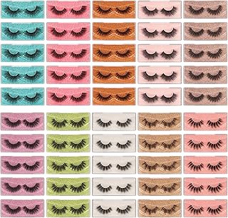 False eyelashes 50 pairs of fake tidy lashes in bulk in large 10 styles Dramatic flumsy lash pack 18 mm 20 mm soft mixed reusable fake loose eyelashes with portable glitter boxes.. Shop across boundaries with DIAYTAR NIGERIA's comprehensive platform and budget-friendly delivery.
