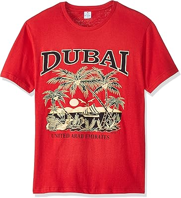 T-shirt Dubai D117 for men by Dobshi, Red, Red.. Shop smarter, not harder with DIAYTAR NIGERIA - thousands of products at your fingertips with affordable delivery.