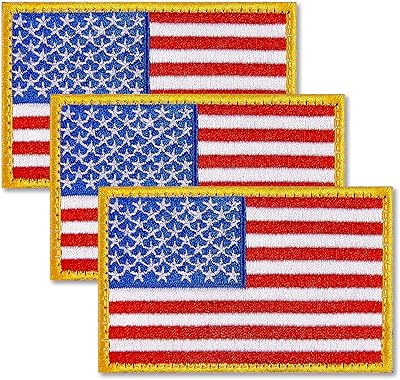Zxvzyt 3 -piece embroidered patches American flag with military logo for clothes, hats and backpacks.. Your shopping dreams realized through DIAYTAR NIGERIA's affordable platform with reliable delivery times.