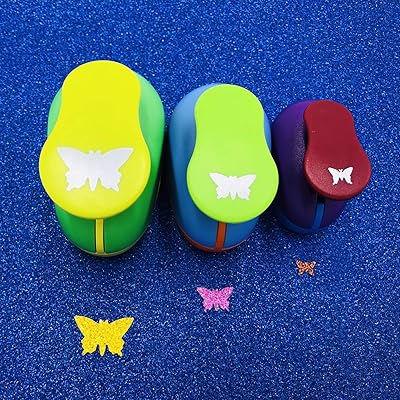 Set of 3 butterfly perforators 8 mm 15 mm 25 mm - paper horn for scrapbooking, artisanal punch in the shape of a butterfly, butterfly paper hole for the manufacture of DIY album cards.. DIAYTAR NIGERIA: Where every search yields affordable results delivered promptly to your door.