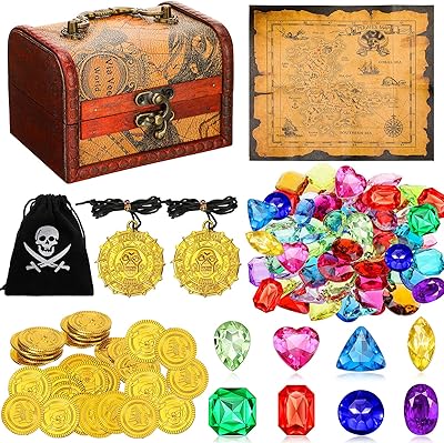 YOKER 88 pieces set of pirate treasure chest toys for children.. DIAYTAR NIGERIA: Your trusted e-commerce partner with extensive product choices and affordable delivery.
