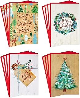 Set of Christmas card in Hallmark box, happy rustic festivals (4 models, 16 cards and envelope) (5cze2134).. Discover endless possibilities with DIAYTAR NIGERIA's comprehensive selection and reliable shipping.
