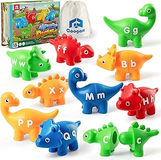 Coogam fine motor skills with matching letters, 26 Recto-verso Dinosaur Alphabet Game Game ABC Dinosaur Pieces with tiny capital letters, Montessori educational toys of preschool learning for toddlers boys girls.. Find quality and variety without breaking the bank — only on DIAYTAR Nigeria.