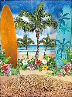 Allenjoy-summer beach background for photography, blue sky, seaside, surfboard, tropical palm trees, 1st anniversary party decor for girls, prenatal party banner, 6x8 feet, cabin accessory.. From tech to toiletries, DIAYTAR Nigeria delivers without delay.